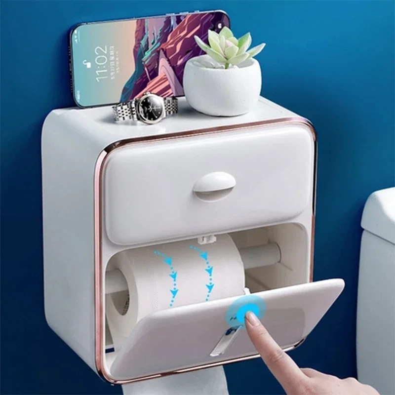Waterproof Wall Mounted Toilet Paper Holder - Image 2