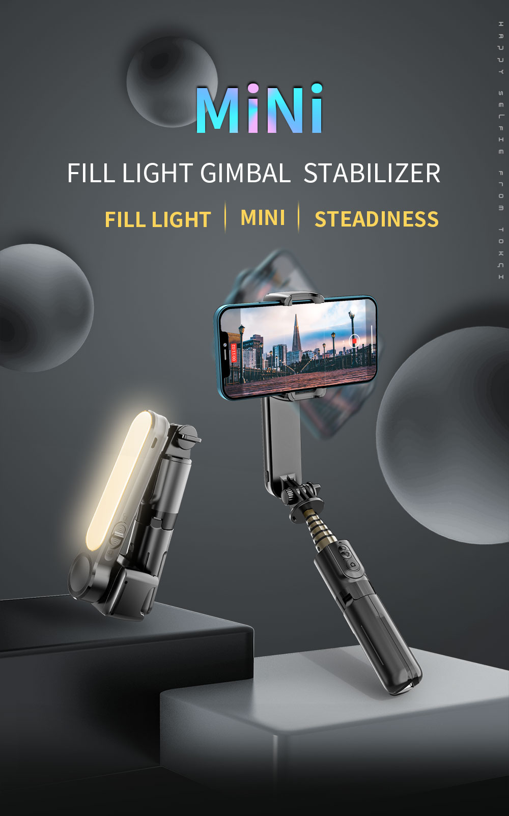 Three Color Temperatures Light Stabilizer Selfie Stick - Image 2