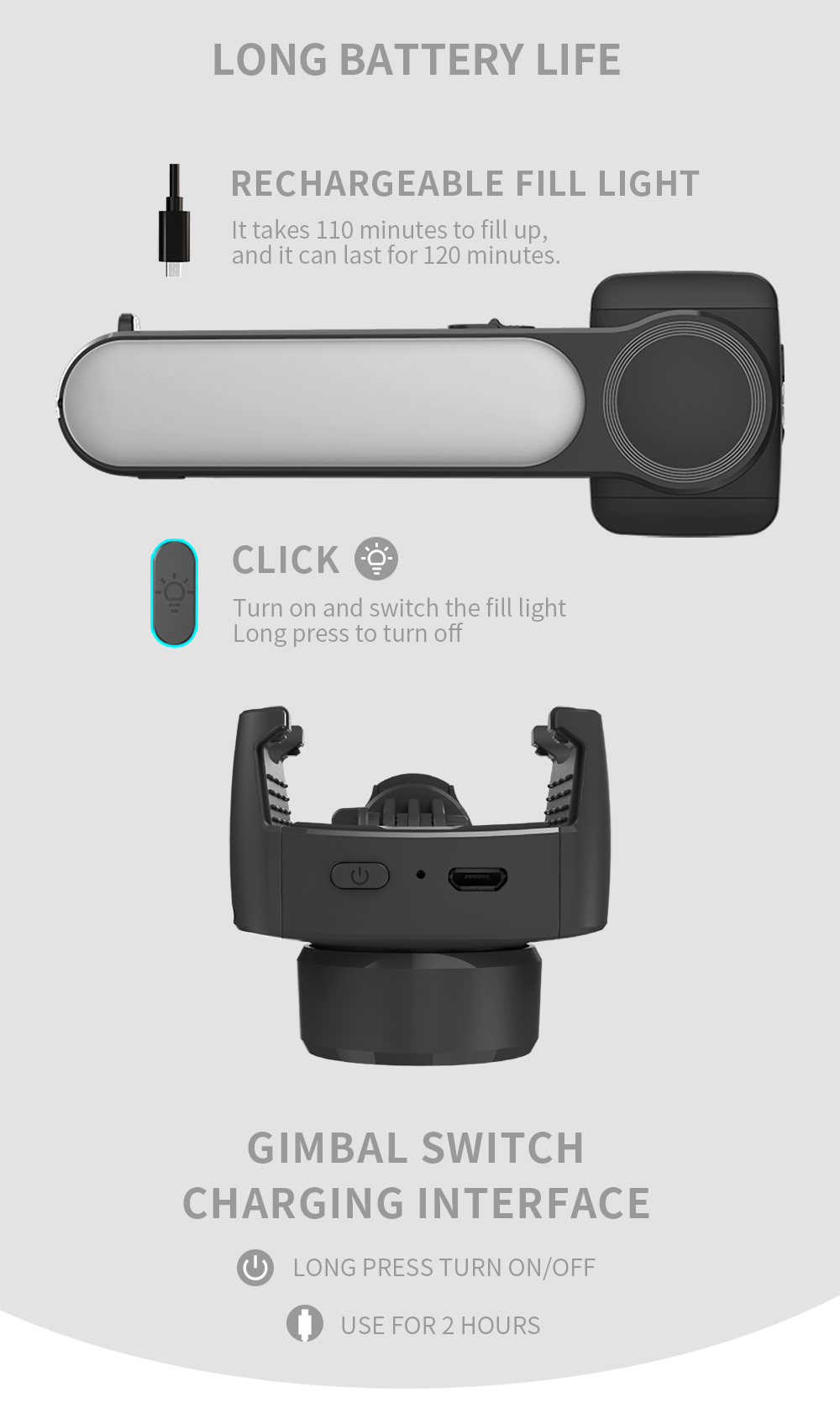 Three Color Temperatures Light Stabilizer Selfie Stick - Image 15
